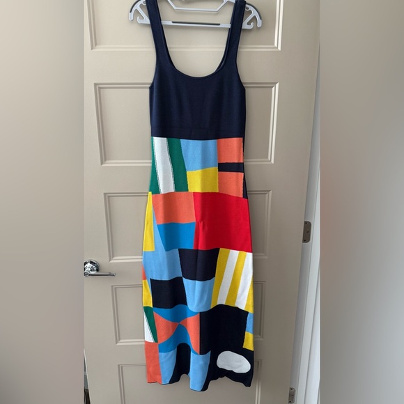 STAUD Katie patchwork midi dress - Picture 1 of 4